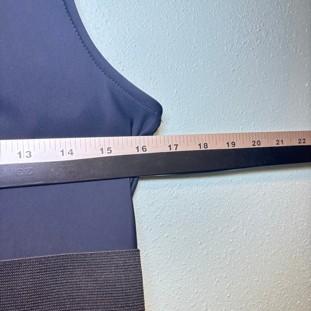Women's Ann Taylor Navy Career Sleeveless Dress with Black Waist Band - Size 6P - Picture 4 of 6